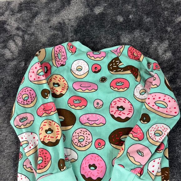 Purl Lamb Two Piece Donut Outfit Teal Pink Kids 4/5 T Long Sleeve Pants - Picture 9 of 11